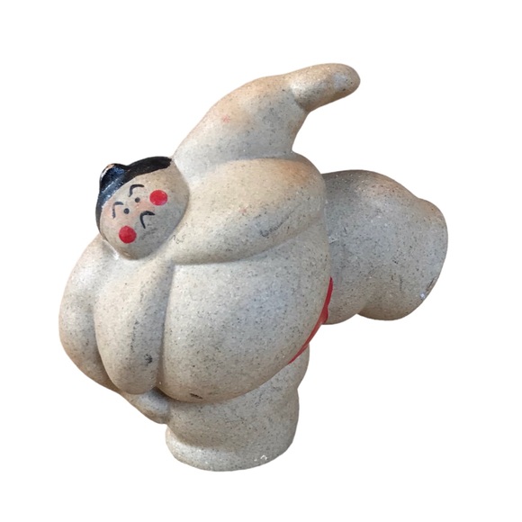 Sumo Doll Figure Set of 3 Ceramic In Action Figures Shikiri Shiko Akubi Hirune - Picture 6 of 8